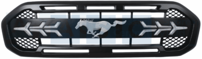 GRILLE BLACK RANGER XLT  W/LEDS  2018- W/MUSTANG LOGO