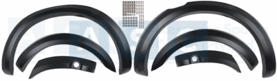 FENDER FLARES BLACK RANGER T8 2018- W/SENSOR HOLE 3INCH WIDE BLACK