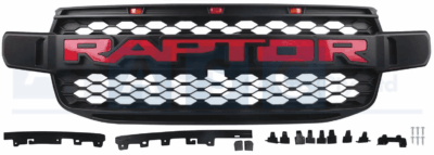 GRILLE W/LED RANGER T9 RAPTOR 2022- RED LETTERS