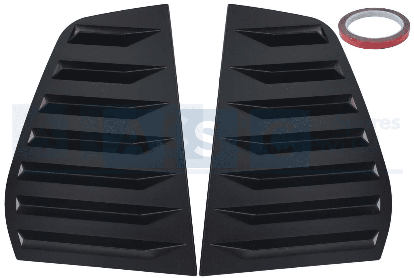 QUARTER GLASS LOUVER GOLF6 M/BLK SET MATT BLACK