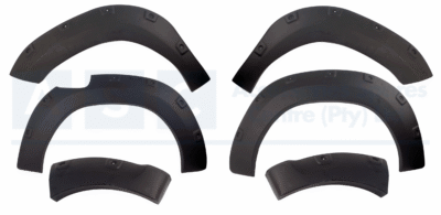 FENDER FLARES BLACK 6PC HI-LUX 2016 UP
