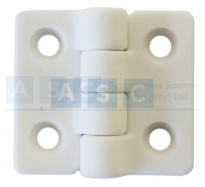 DOOR HINGE WHITE NYLON 40.5X38MM