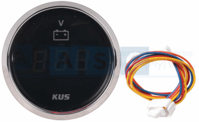 DIGITAL VOLT GAUGE 8-32V 52MM BLACK FACE W/S/STEEL RING