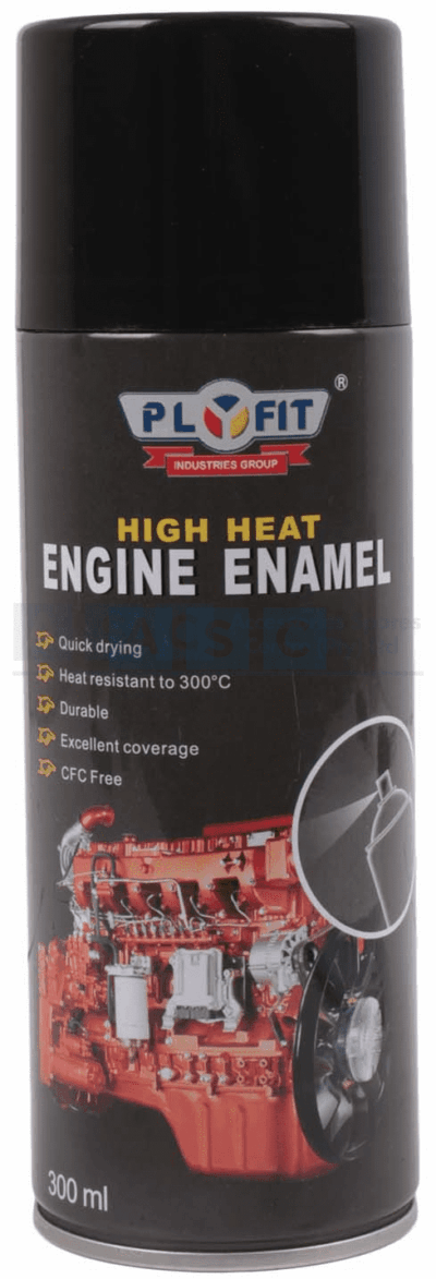 PLYFIT SPRAY ENGINE GLOSS BLACK 300ML HIGH HEAT 300DEG.