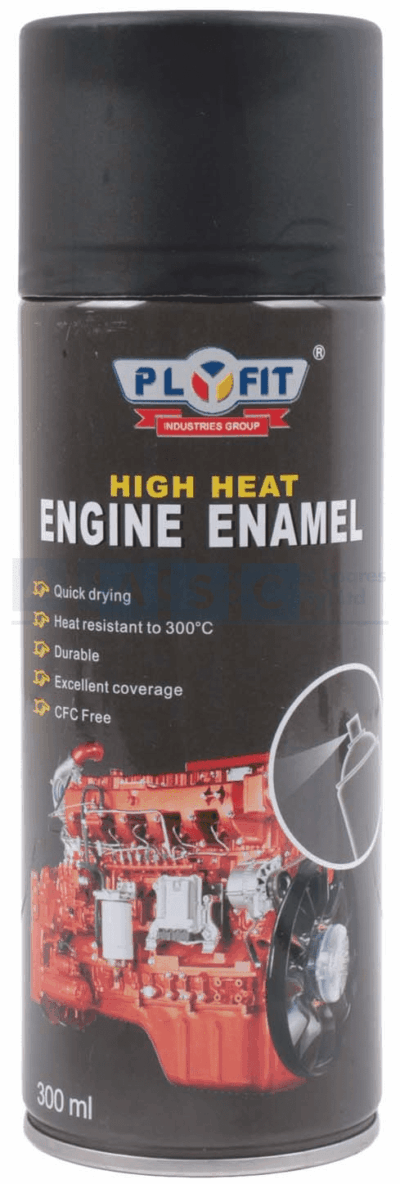 PLYFIT SPRAY ENGINE MATT BLACK 300ML HIGH HEAT 300DEG.