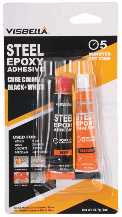 VISBELLA EPOXY STEEL KWIK-SET 2x20ml BLACK & WHITE