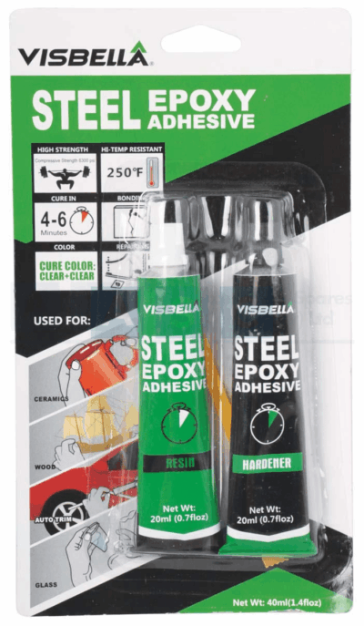 VISBELLA EPOXY STEEL KWIK-SET (2x 20ml) CLEAR & CLEAR