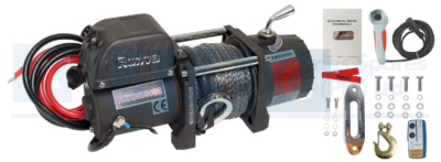 9500LB 12V WINCH W/SYNTHETIC ROPE SYNTHETIC ROPE 9mm 16000lbs(7257kg)