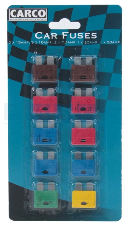 FUSE SET 10PC PLUG-IN CARDED 7.5ampx 2/10ampx 3/15ampx 3/20/30amp x1