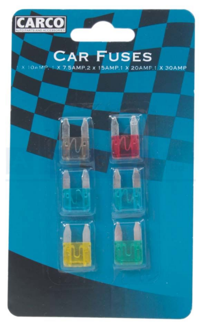FUSE SET 6PC MINI PLUG-IN CARDED