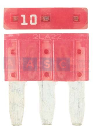 3 PIN BLADE FUSE 10AMP 100PCS PACK