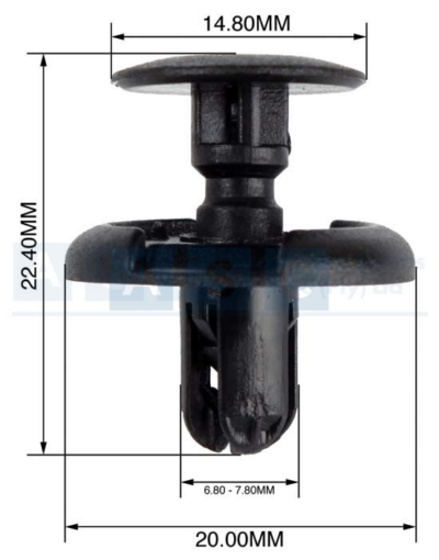 PANEL CLIPS 6.8-7.8MM SET (50)