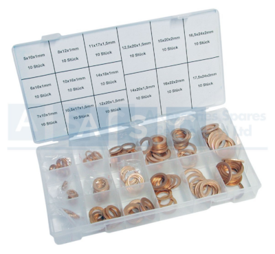 ASSORTED COPPER WASHERS 150PCS