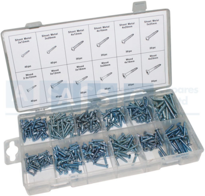 ASSORTED WOOD SCREWS 360PC