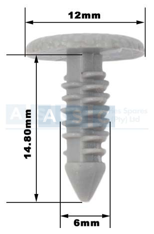 PANEL CLIP GREY NISSAN 6MM