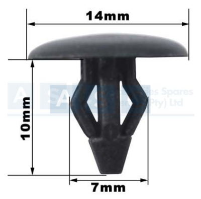 PANEL CLIPS H=13.8 L=10 W=6.3MM (10)