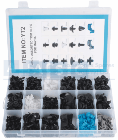 PANEL CLIPS MAZDA ASSORTED 475PCS YT0292X50/YT1262X15/YT0170X20/YT1420X30/