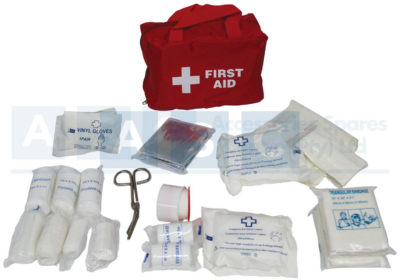 FIRST AID KIT 38PCS RED ZIP BAG