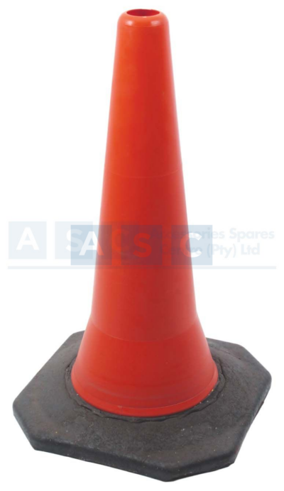 ROAD CONE ORANGE W/BLACK BASE 500MM HARD BASE CONTRACTORS CONE