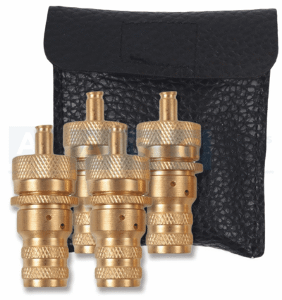 TYRE DEFLATOR SET 4PC 6-35PSI W LEATHER POUCH OD=16MM L=36MM