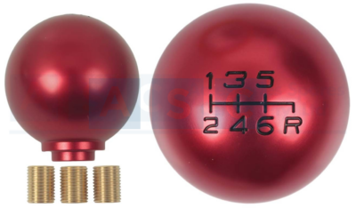 GEAR KNOB ALU.RED THREAD TYPE