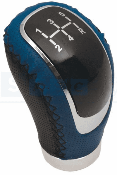 GEAR KNOB UNIVERSAL BLACK/BLUE 5 FOWARD