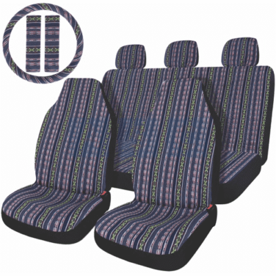 SEAT W/SEAT BELT COVER HIGH BACK SET AND STEERING COVER MULTI COLOR