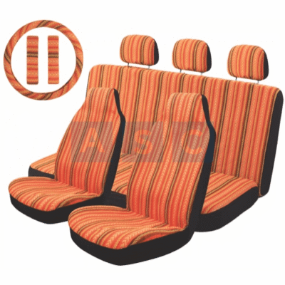 SEAT W/SEAT BELT COVER HIGH BACK SET AND STEERING COVER MULTI COLOR