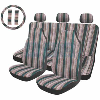 SEAT W/SEAT BELT COVER HIGH BACK SET AND STEERING COVER MULTI COLOR