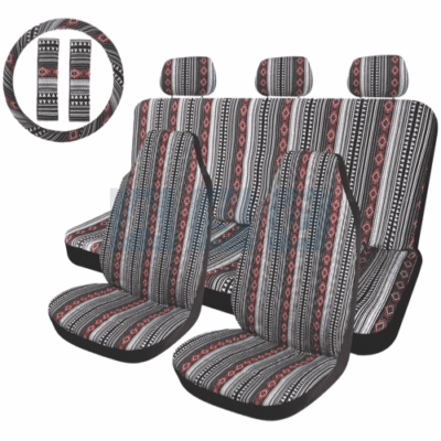 SEAT W/SEAT BELT COVER HIGH BACK SET AND STEERING COVER MULTI COLOR