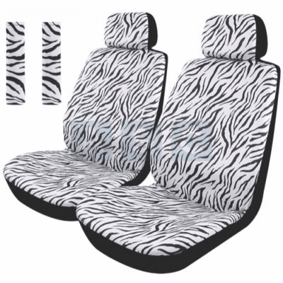 SEAT W/SEAT BELT COVER HIGH BACK FRT SET BLACK AND WHITE