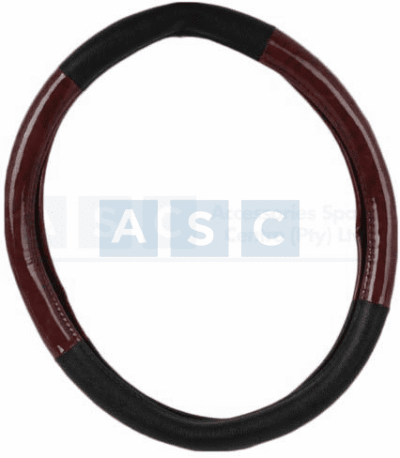 S/WHEEL COVER WOOD GRAIN /BLACK PU