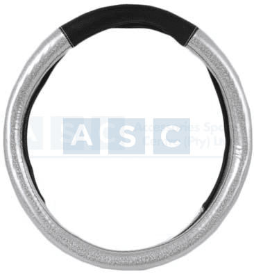 S/WHEEL COVER BLACK/SILVER PU