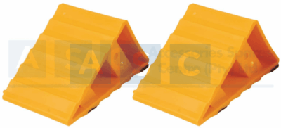 WHEEL CHOCK PLASTIC W/RUBBER MAT L=180MM W=100MM H=105MM  RATING 4 TON