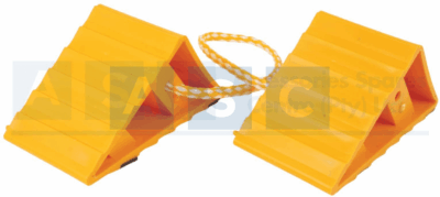 WHEEL CHOCK PLASTIC W/RUBBER MAT W/ROPE L=180MM W=100MM H=105MM RATING 4T
