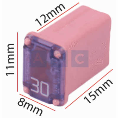FUSE LINK FEMALE 30AMP SMALL MINI 7.8 X 11 X 15MM