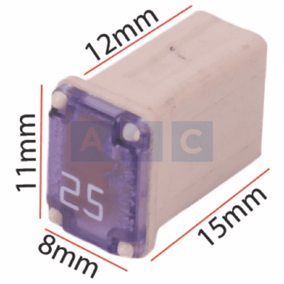 FUSE LINK FEMALE 25AMP SMALL MINI 7.8 X 11 X 15MM