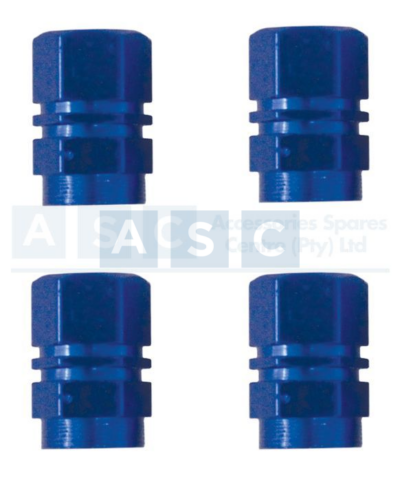 VALVE CAP SET 4PCE BLISTER BLUE