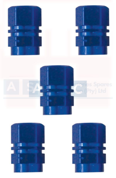 VALVE CAP SET 5PCE BLISTER BLUE