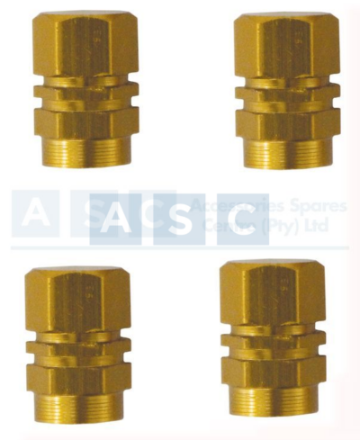 VALVE CAP SET 4PCE BLISTER GOLD