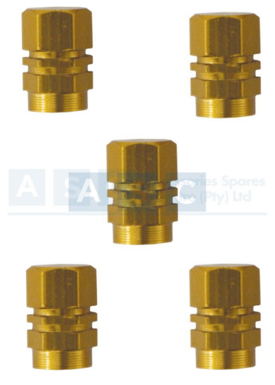 VALVE CAP SET 5PCE BLISTER GOLD