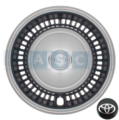 WHEEL COVER 14SET CHROME/BLACK W/BADGES