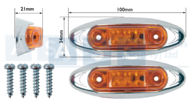 LED MARKER LAMP AMBER 6PC LED 10-30V