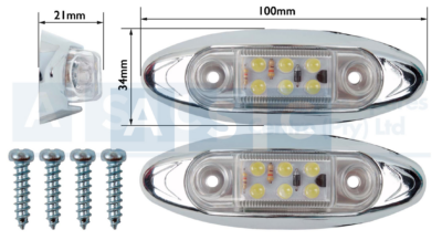 LED MARKER LAMP CLEAR 6LED 10-30V