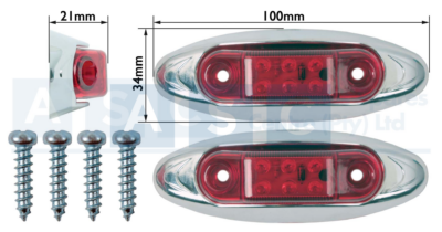 LED MARKER LAMP RED 6LED 10-30V