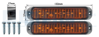 LED MARKER LAMP AMBER 6LED 10-30V