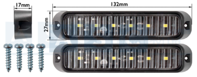 LED MARKER LAMP 6LEDS CLEAR 10-30V