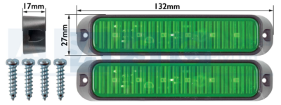 LED MARKER LAMP GREEN 6LED 10-30V