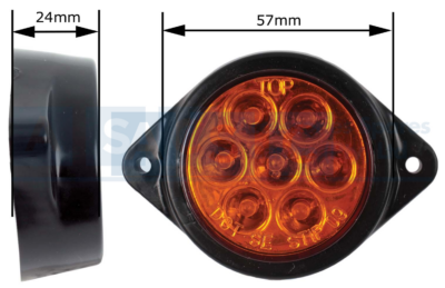LED MARKER LAMP AMBER 4LED 10-30V