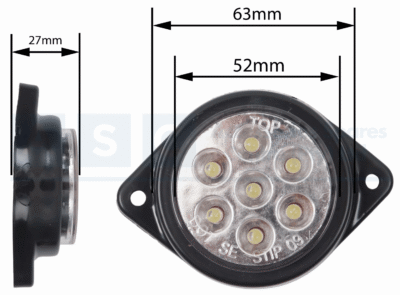 LED MARKER LAMP CLEAR 4LEDS 10-30V
